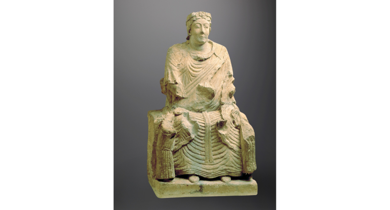 Statue de déesse-mère, pierre calcaire d'après Musée de Normandie