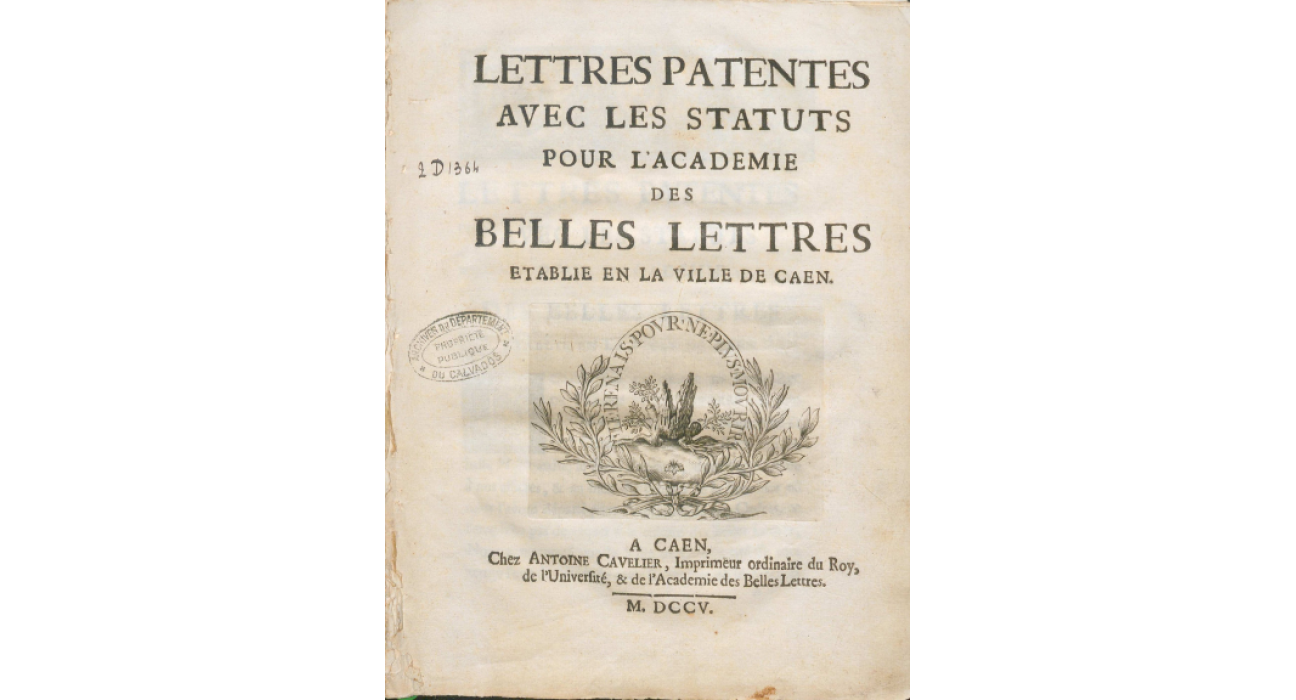 Lettres patentes d'après Académie des Sciences, Arts et Belles-Lettres