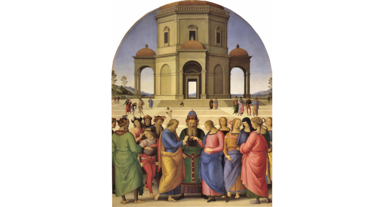 Le Pérugin, Le Mariage de la Vierge, 1504, huile sur  toile, Caen, Musée des Beaux-Arts