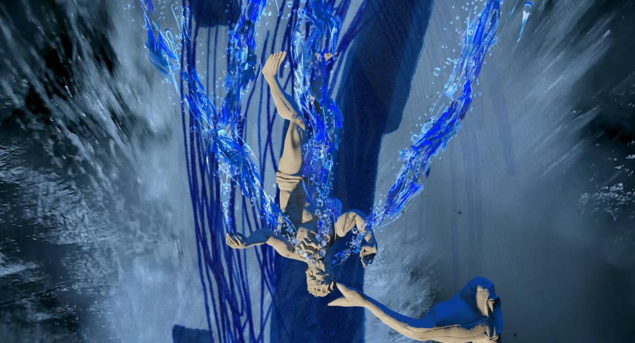 Attila cataracte, ta source aux pieds, des pitons verts, finira dans la grande mer, gouffre bleu, nous nous noyâmes, dans les larmes marées, de la lune, Neptune Palazzo Dogale, 2024